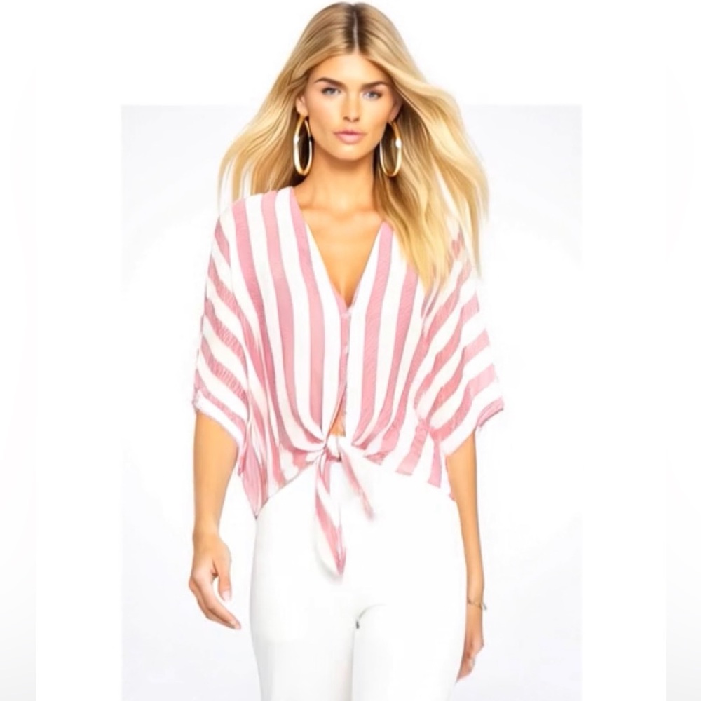 NWOT RAILS Thea Tie Front Button Up in Seville Stripe - Picture 5 of 16